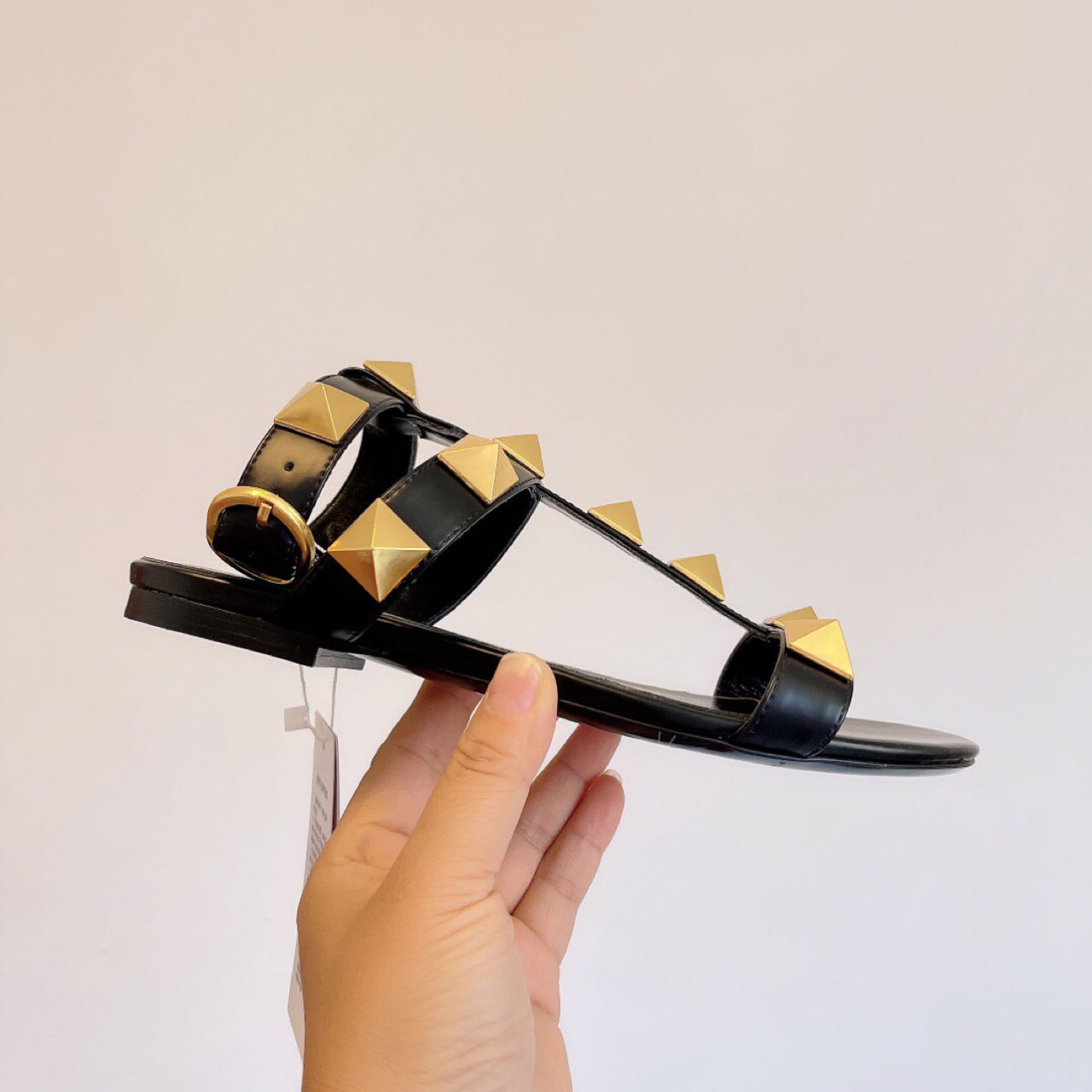 Valenti Roman Stud Calfskin Sandal  - FashionPlug