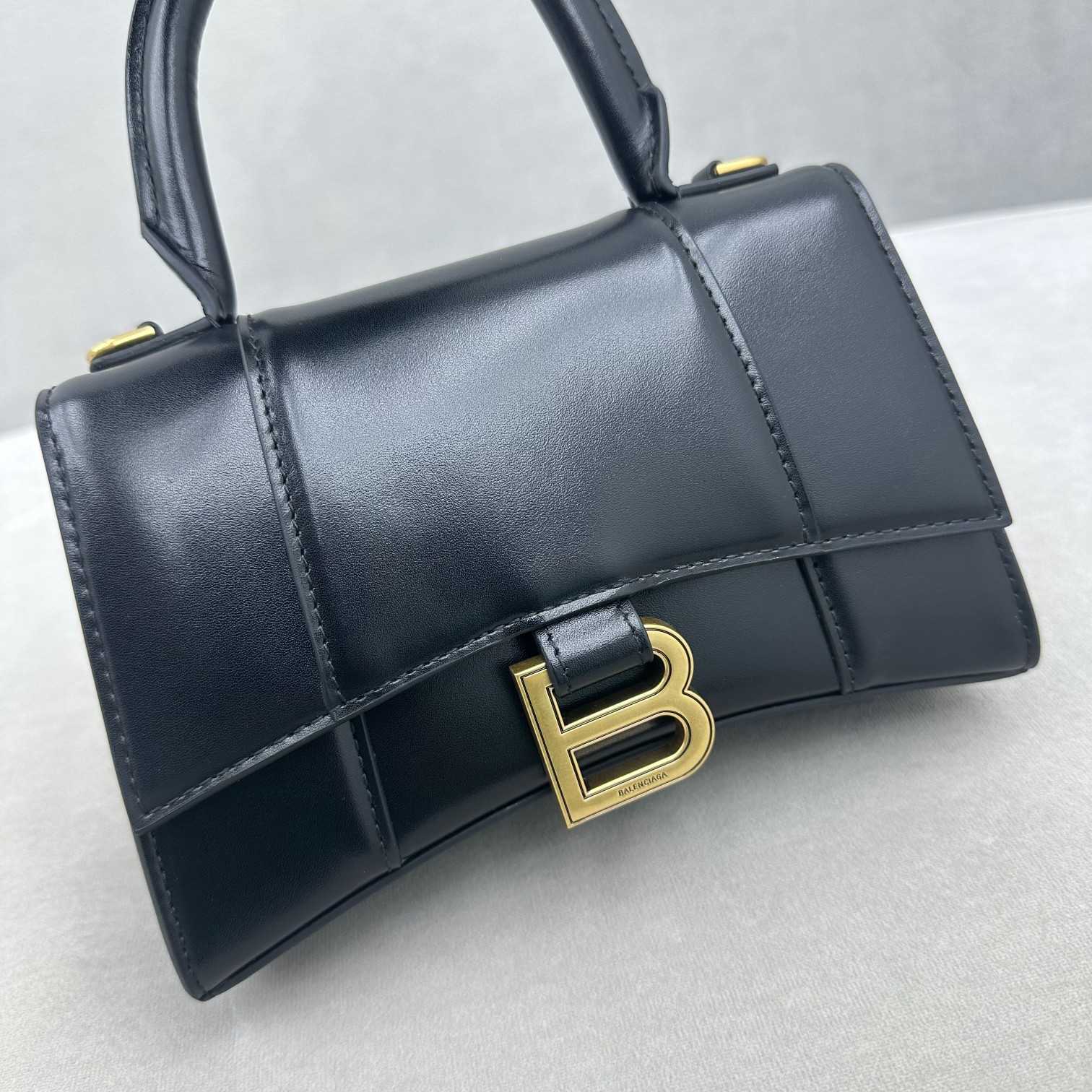Balenciaga Hourglass Small Handbag In Black (19x8x21cm) - FashionPlug