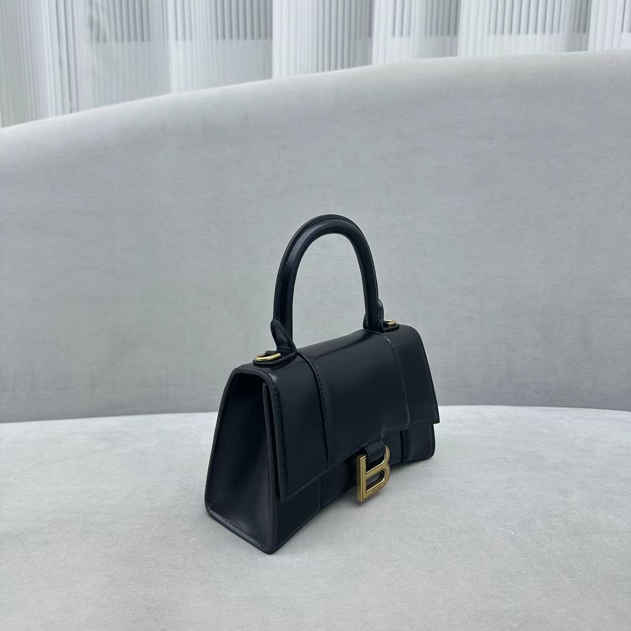 Balenciaga Hourglass Small Handbag In Black (19x8x21cm) - FashionPlug