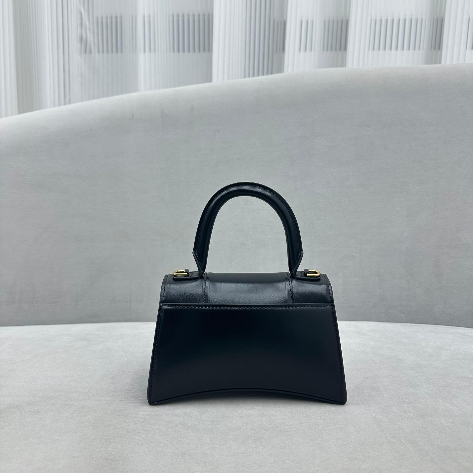 Balenciaga Hourglass Small Handbag In Black (19x8x21cm) - FashionPlug