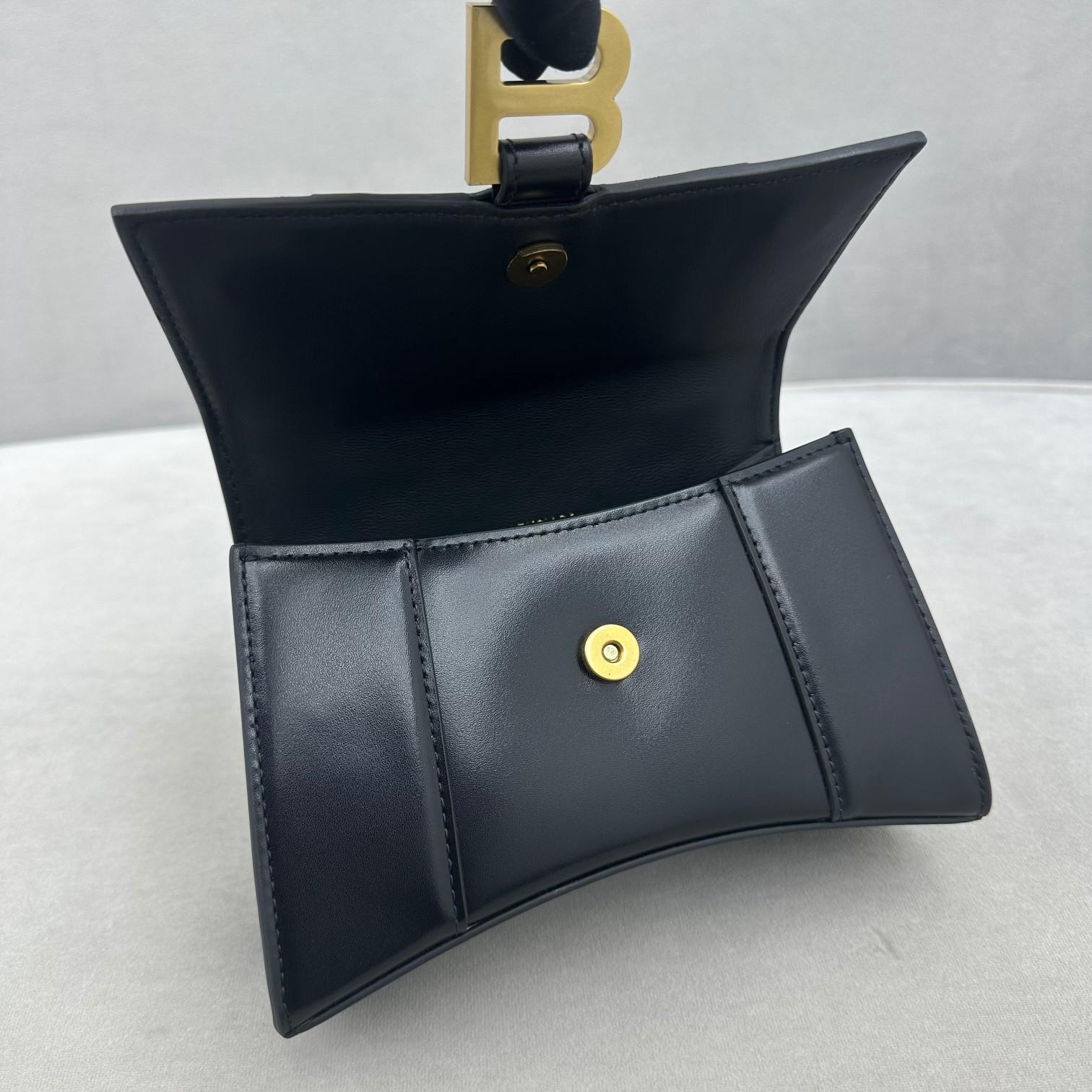 Balenciaga Hourglass Small Handbag In Black (19x8x21cm) - FashionPlug