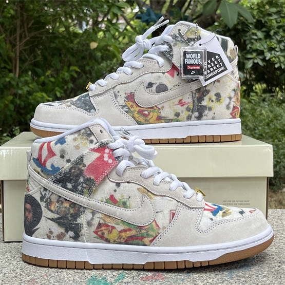 Supreme x Nike SB Dunk High “Rammellzee” Sneakers      FD8779-100 - FashionPlug