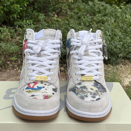 Supreme x Nike SB Dunk High “Rammellzee” Sneakers      FD8779-100 - FashionPlug