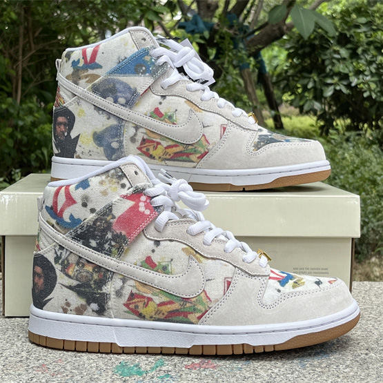 Supreme x Nike SB Dunk High “Rammellzee” Sneakers      FD8779-100 - FashionPlug
