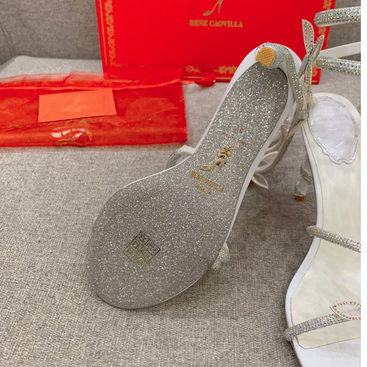 Rene Caovilla Margot Crystal White Sandal   95 - FashionPlug