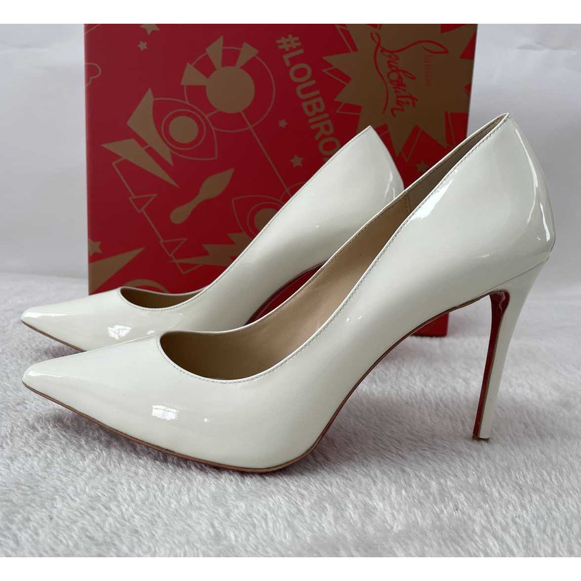 Christian Louboutin Leather Heel   10cm - FashionPlug