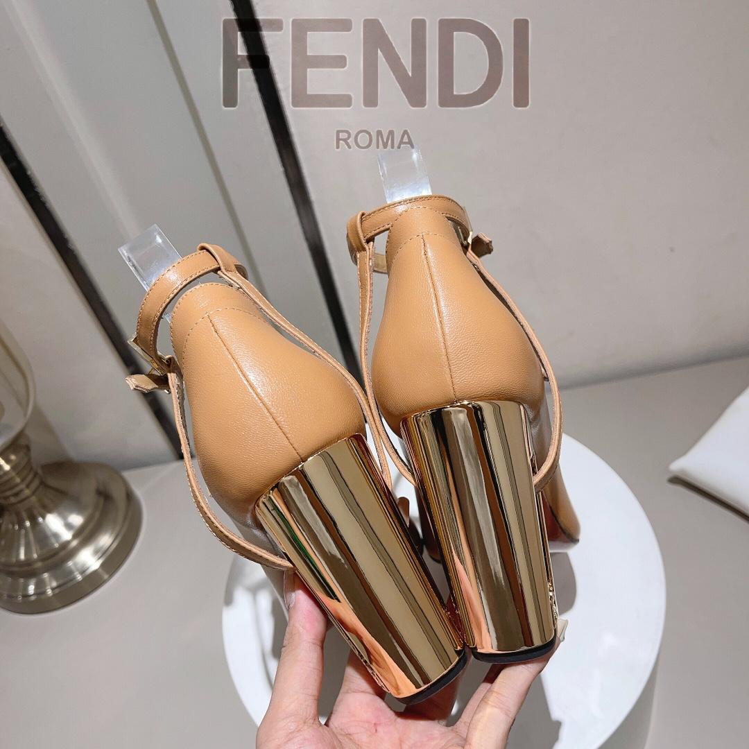 Fendi Delfina Dove Grey Leather High-heeled Court Shoes - FashionPlug