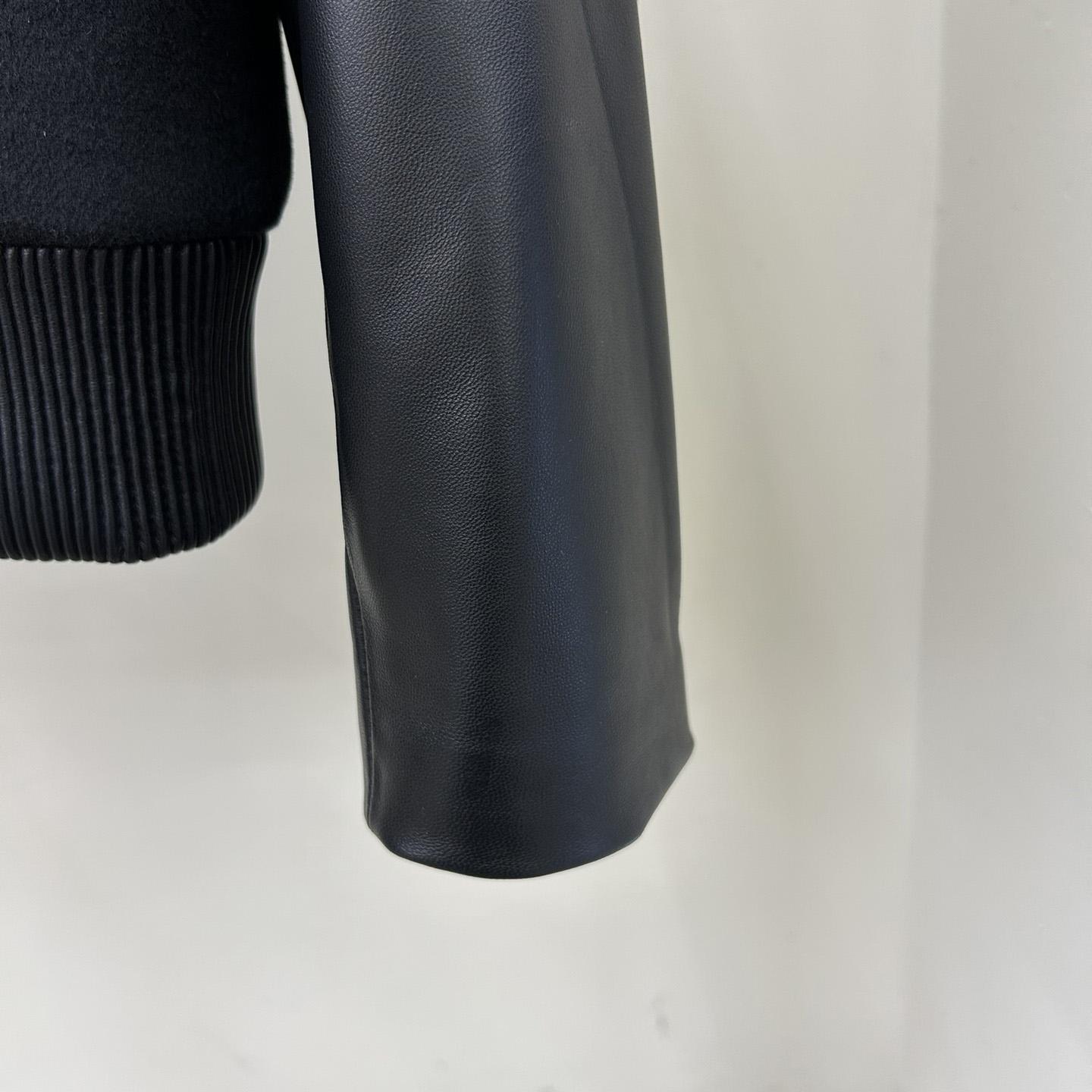 Balmain Leather And Wool Jacket - FashionPlug
