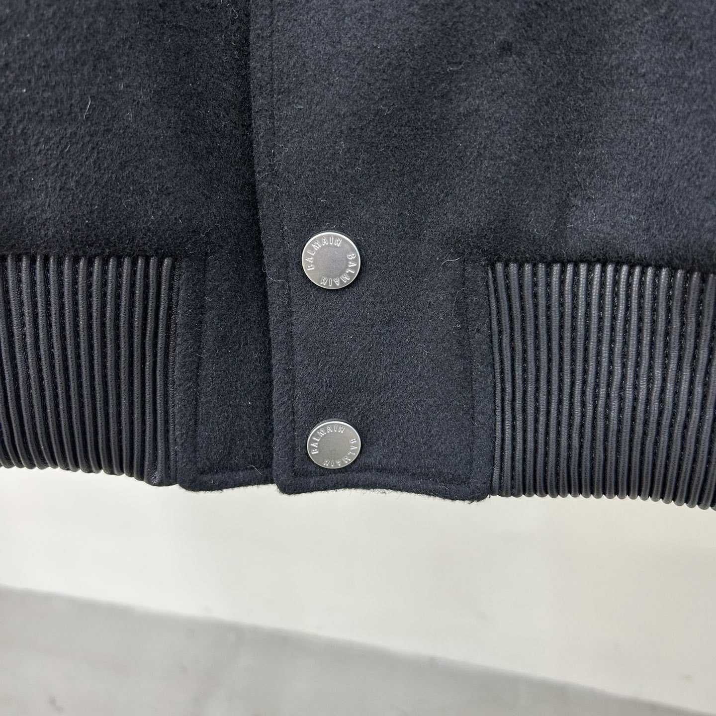 Balmain Leather And Wool Jacket - FashionPlug