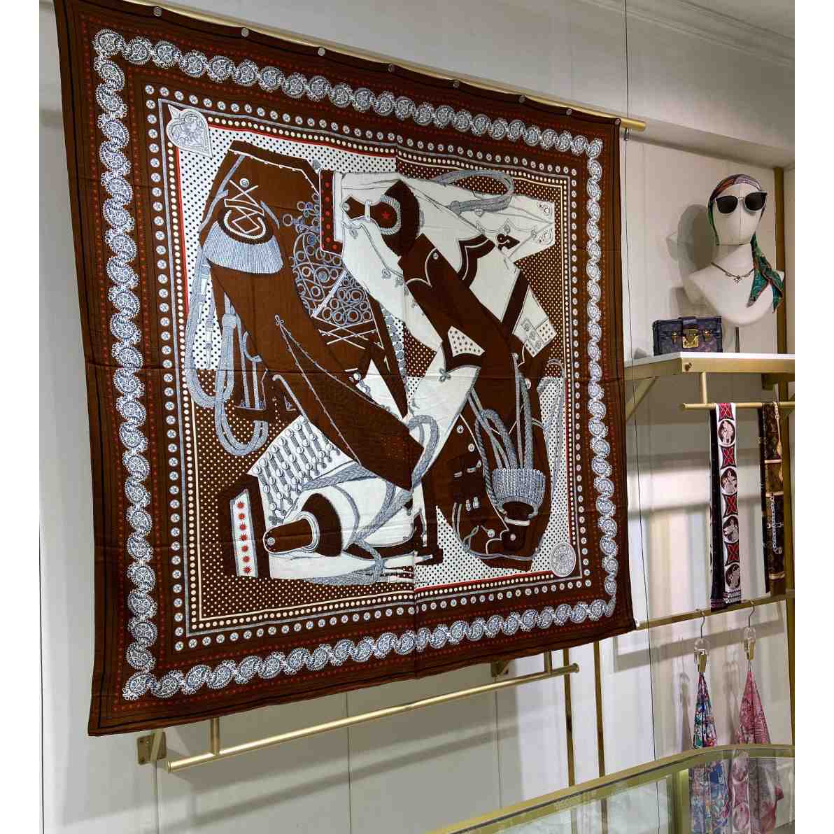 Hermes Zouaves et Dragons Bandana Shawl 140 - FashionPlug