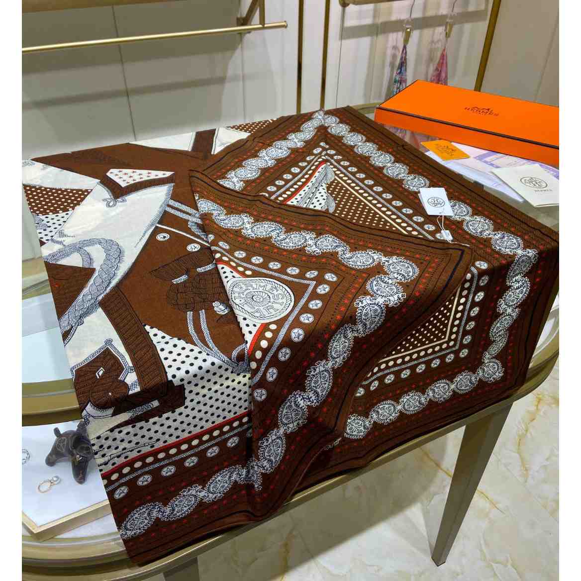 Hermes Zouaves et Dragons Bandana Shawl 140 - FashionPlug