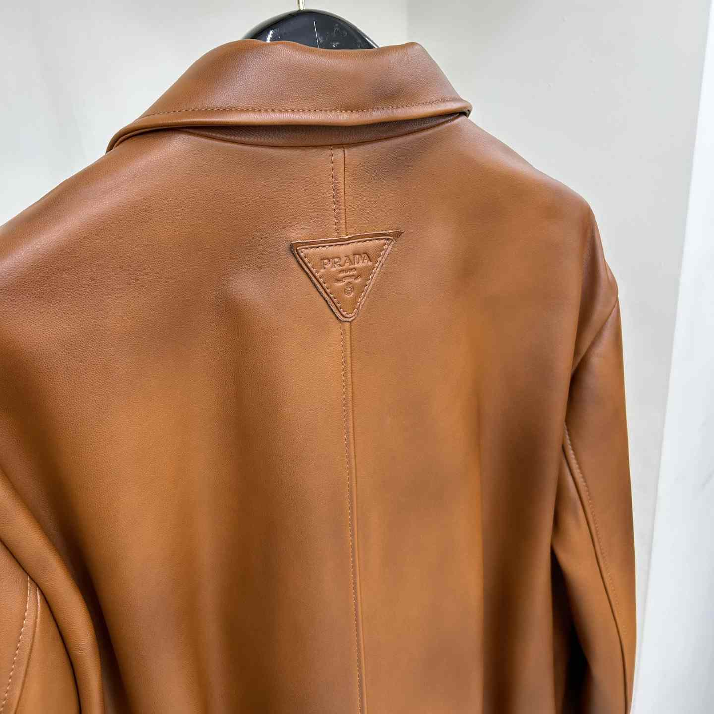 Prada Oversized Nappa Leather Bomber Jacket - FashionPlug