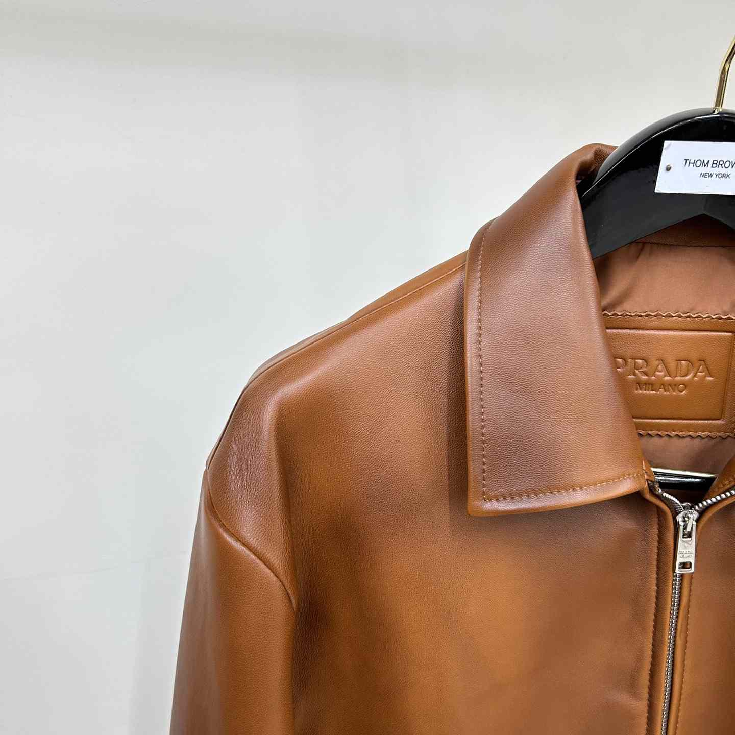 Prada Oversized Nappa Leather Bomber Jacket - FashionPlug