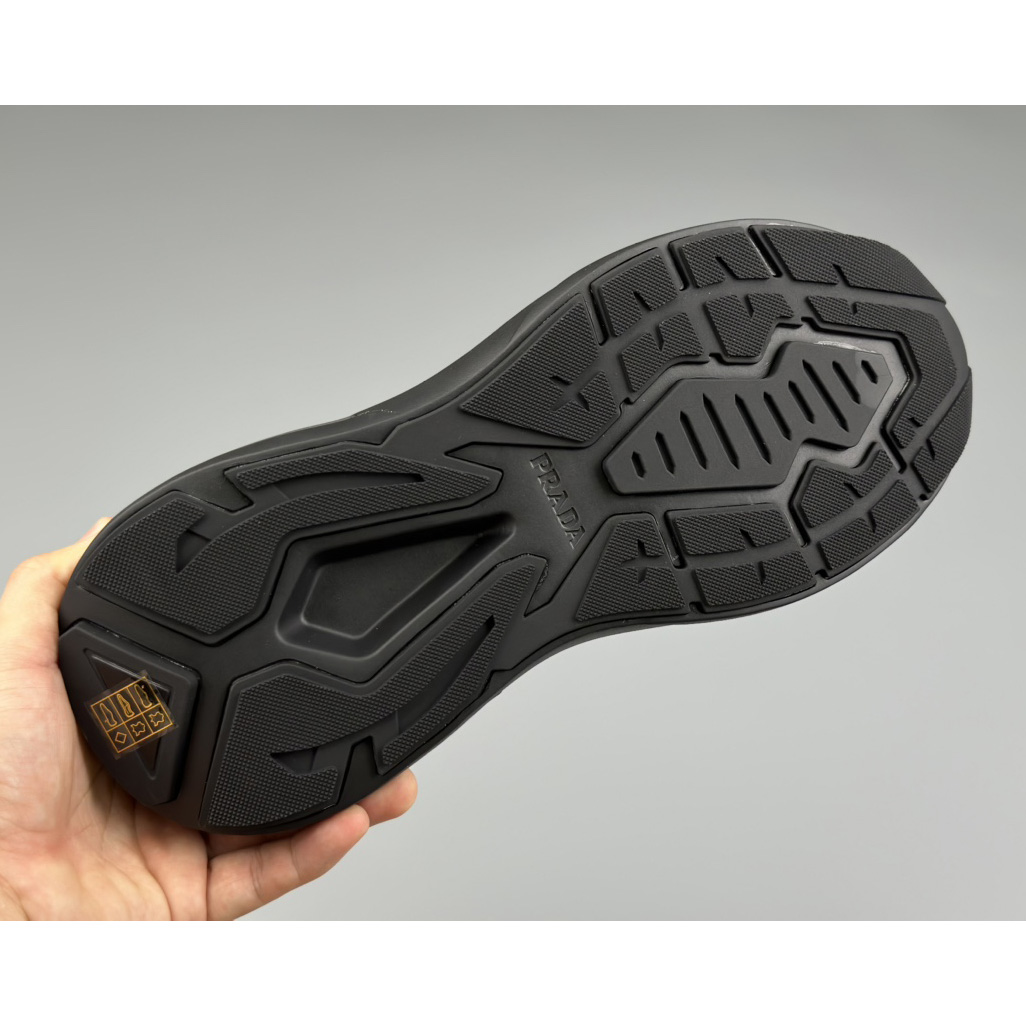 Prada Systeme Brushed Leather Sneakers With Bike Fabric And Suede Elements - FashionPlug