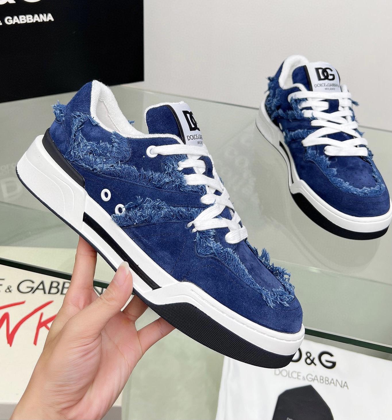 Dolce & Gabbana Denim New Roma Sneakers - FashionPlug