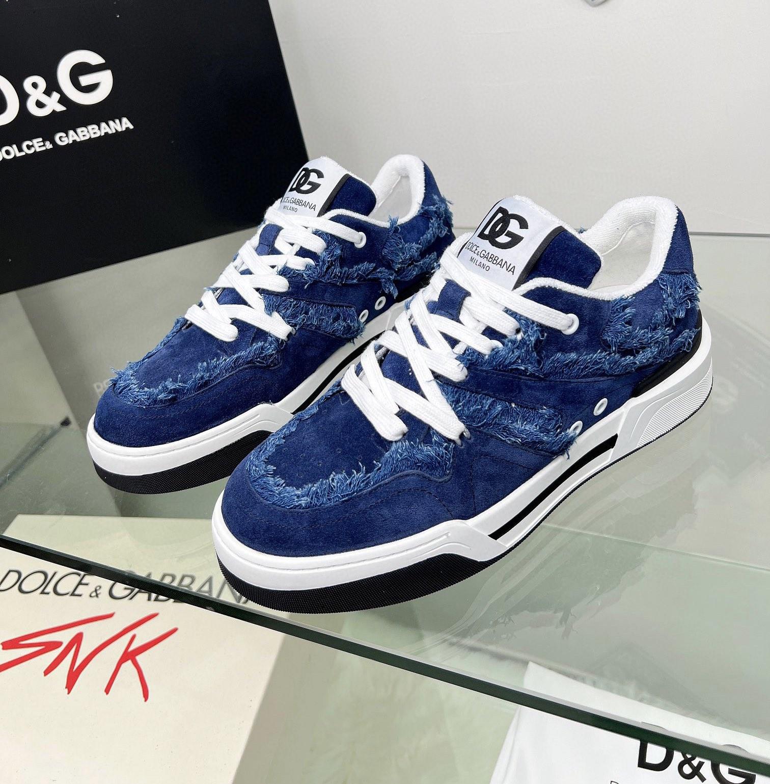 Dolce & Gabbana Denim New Roma Sneakers - FashionPlug