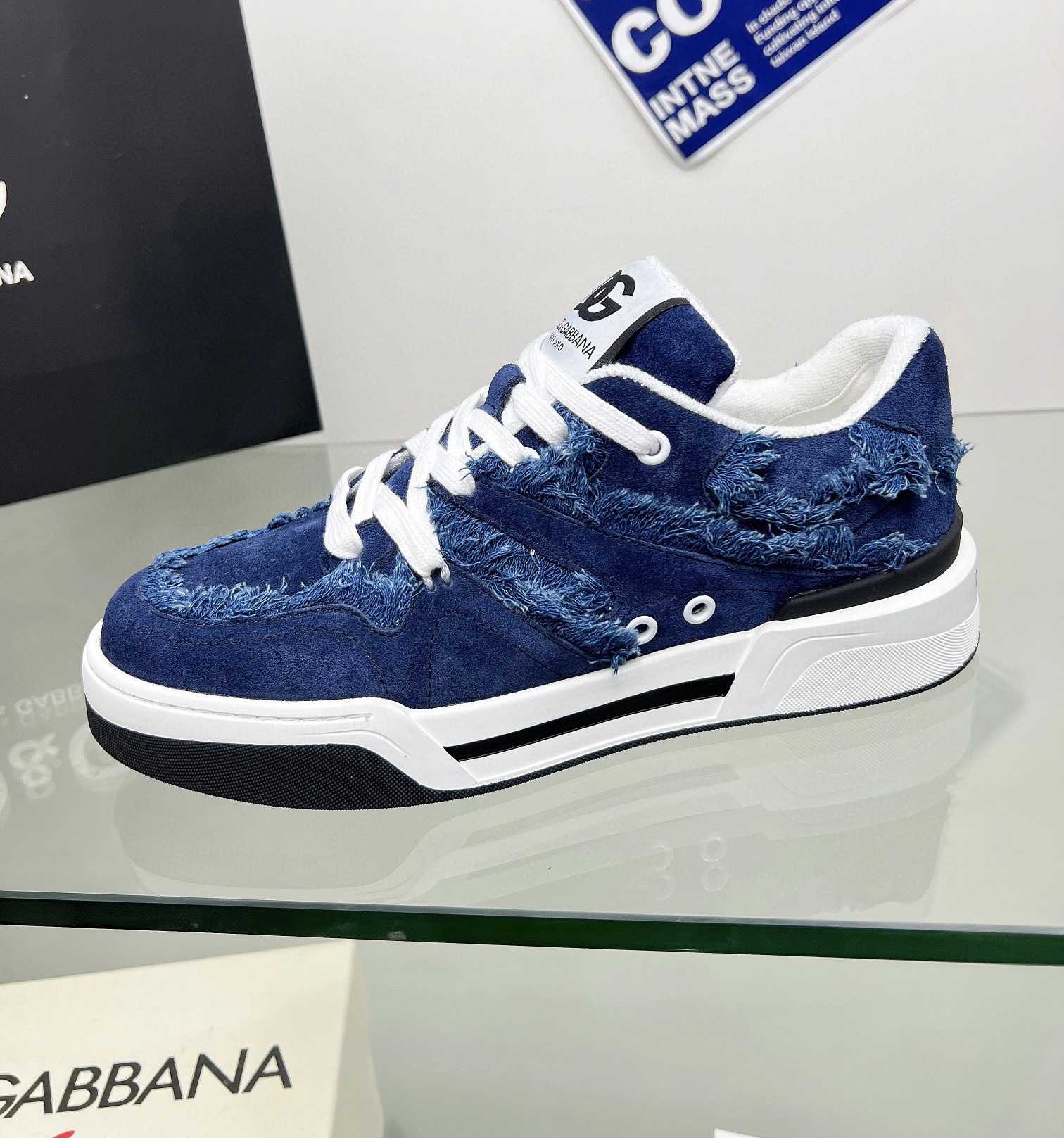 Dolce & Gabbana Denim New Roma Sneakers - FashionPlug