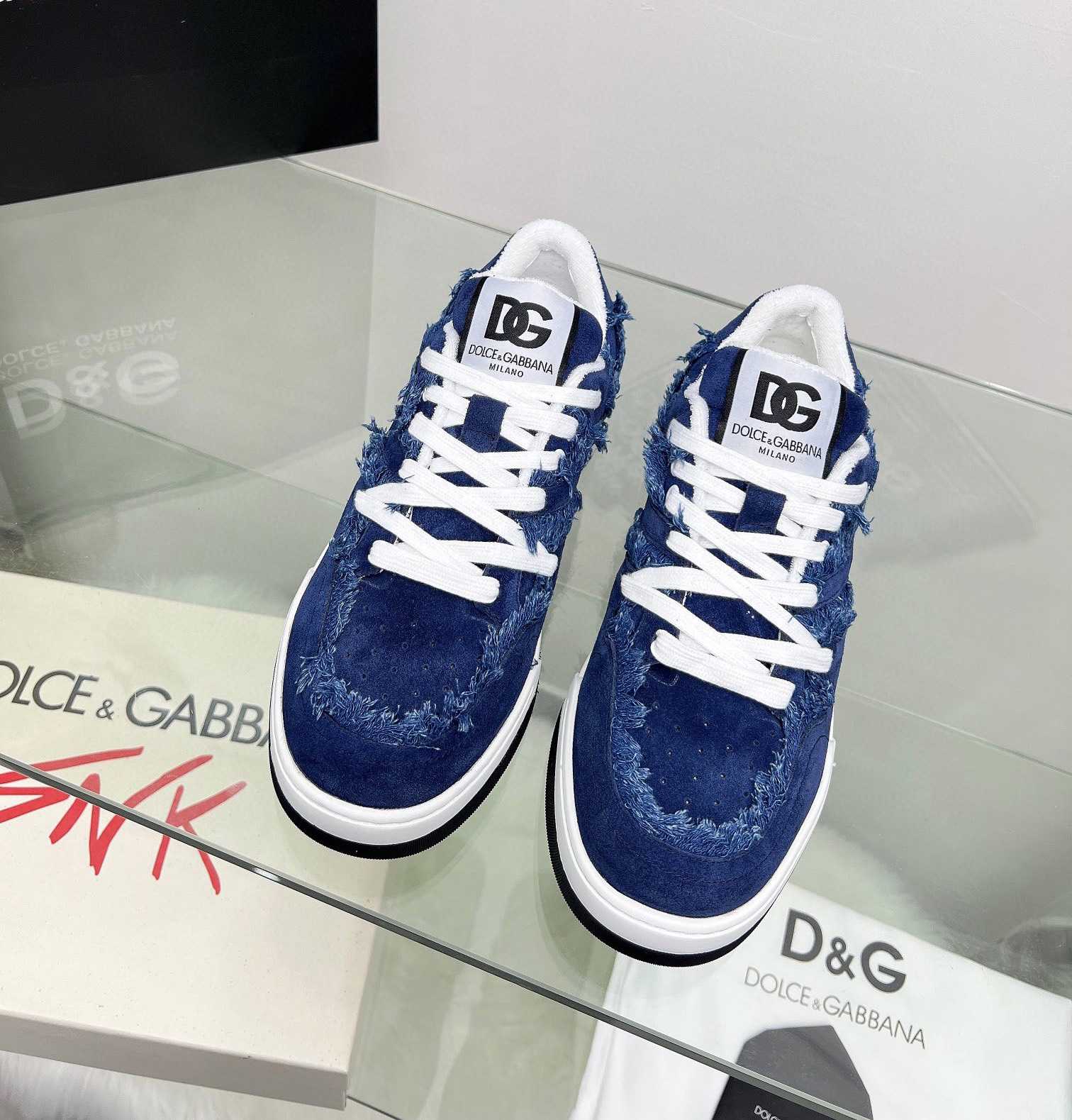 Dolce & Gabbana Denim New Roma Sneakers - FashionPlug