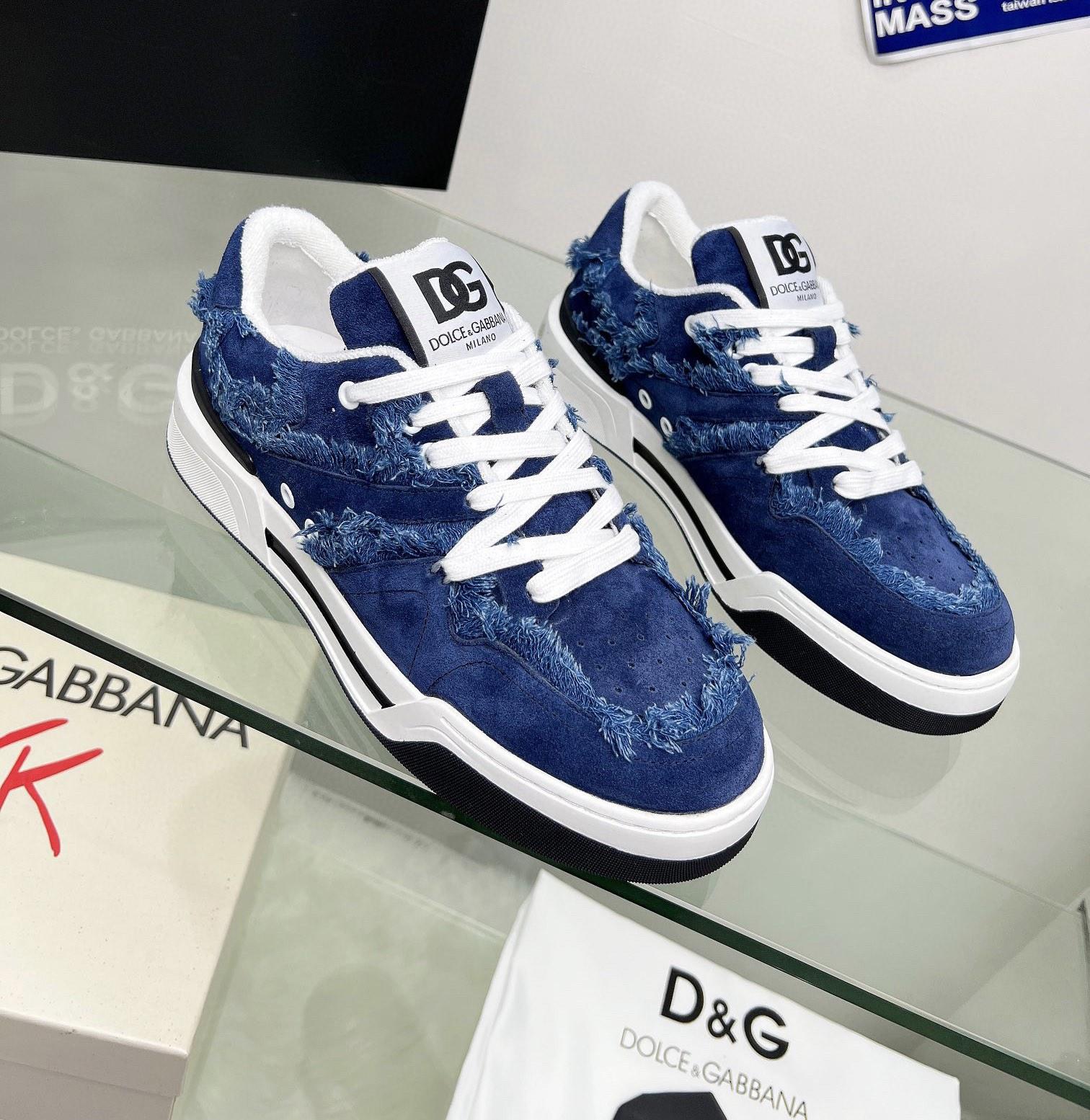 Dolce & Gabbana Denim New Roma Sneakers - FashionPlug