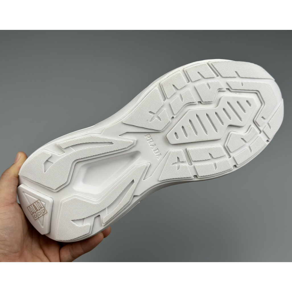 Prada Systeme Brushed Leather Sneakers With Bike Fabric And Suede Elements - FashionPlug
