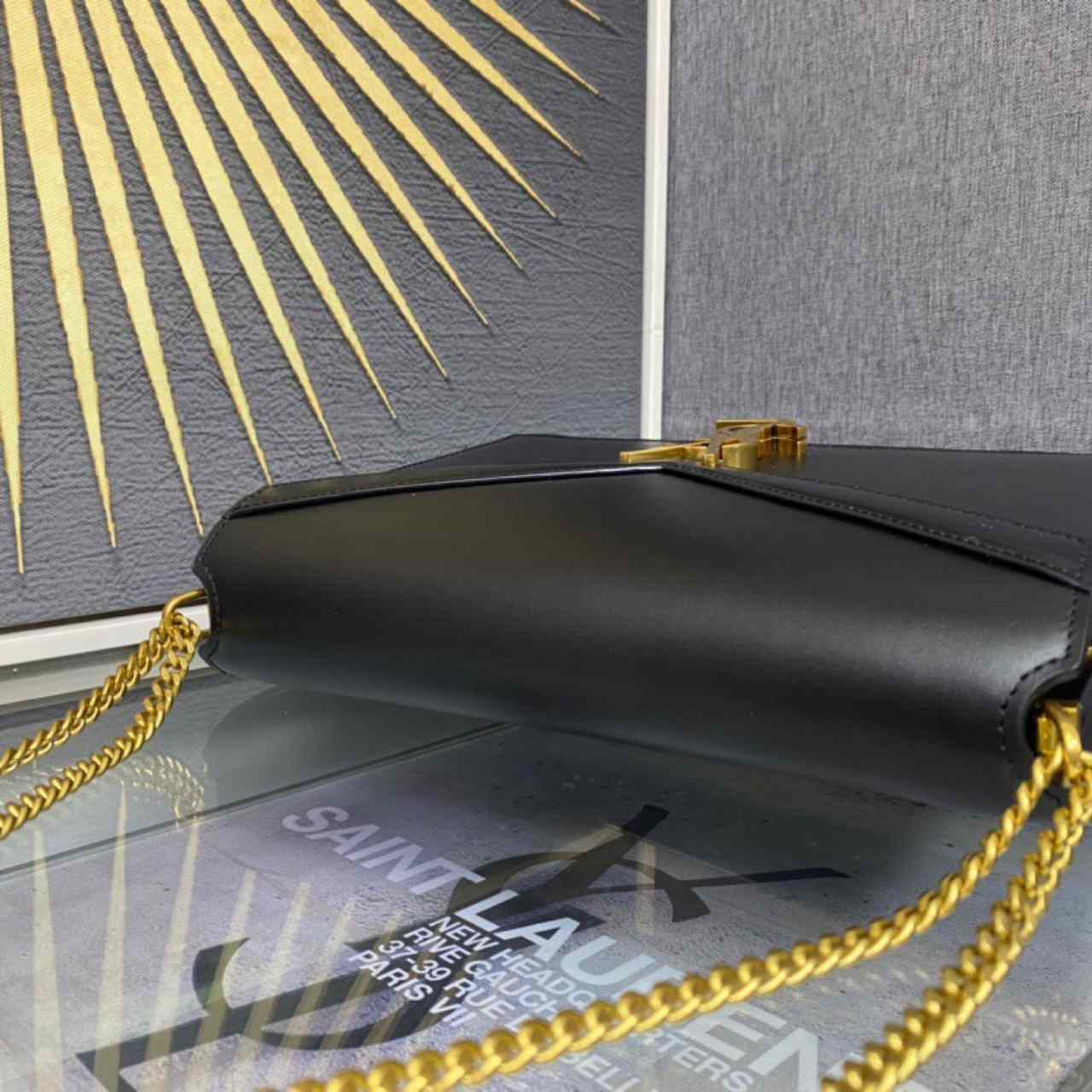 Saint Laurent Black Cassandra Bag (22-16.5-5.5cm) - FashionPlug