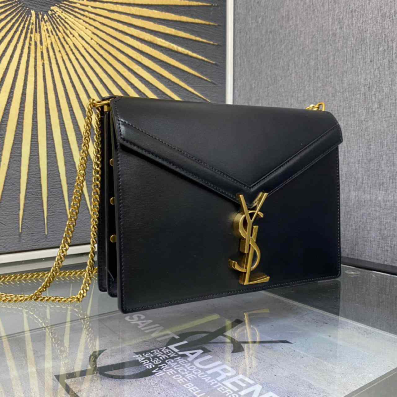 Saint Laurent Black Cassandra Bag (22-16.5-5.5cm) - FashionPlug