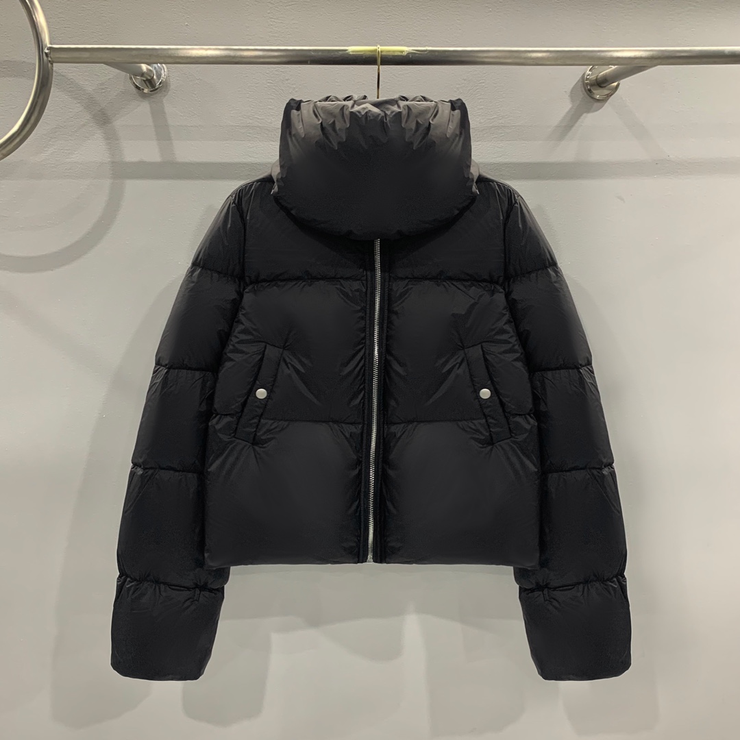 Rick Owens FW23 Luxor Funnel Neck Jkt In Black - FashionPlug