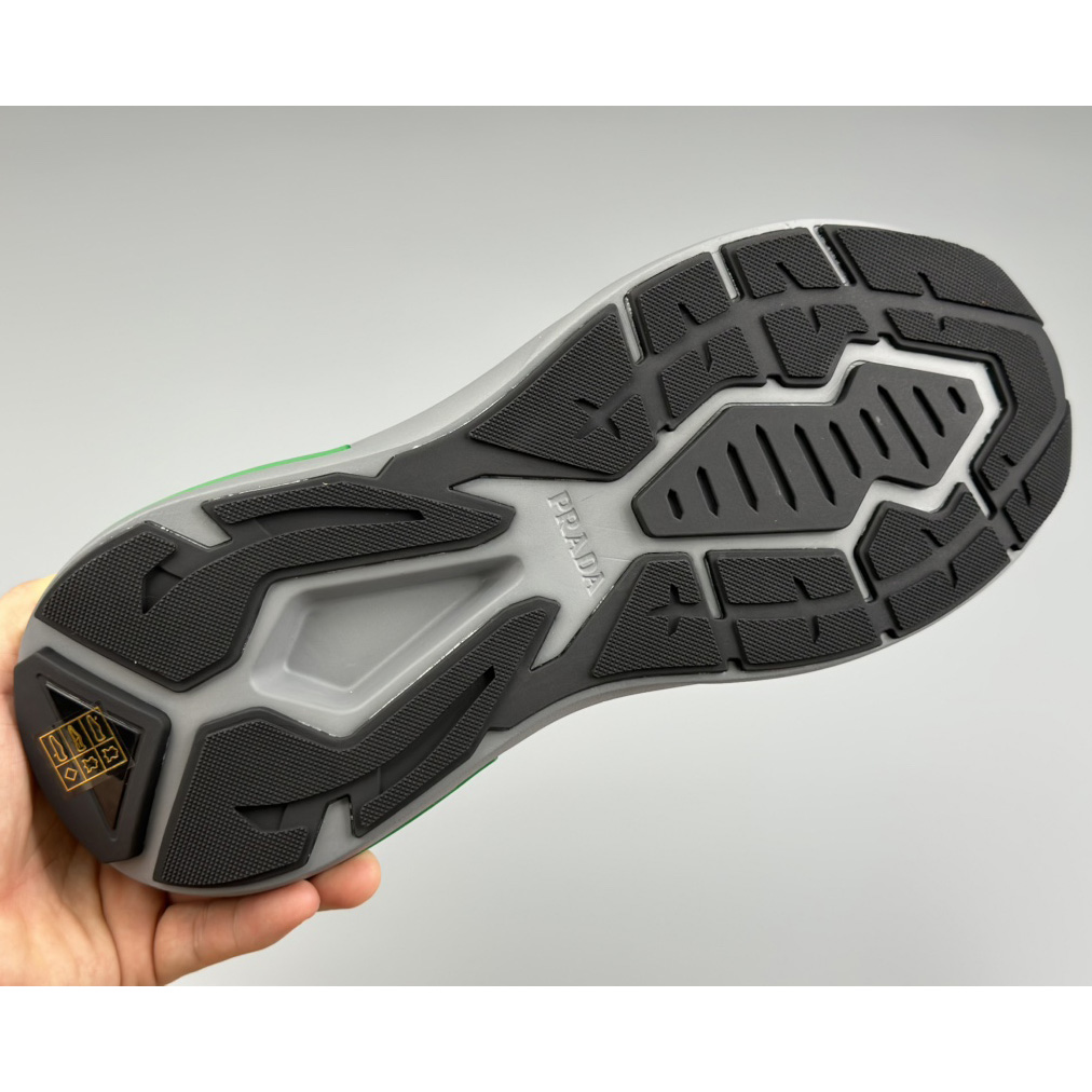 Prada Systeme Brushed Leather Sneakers With Bike Fabric And Suede  - FashionPlug