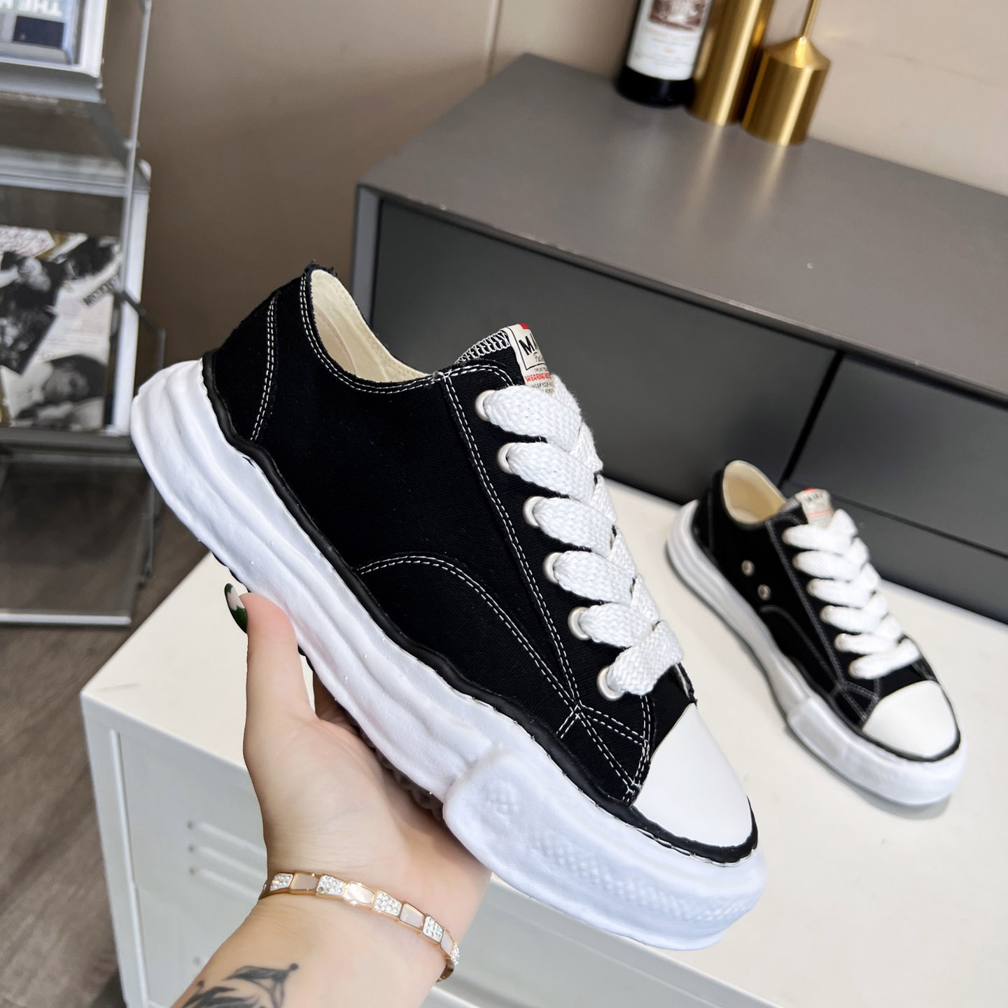 Maison Mihara Yasuhiro Hank OG Sole Canvas Low Sneaker - FashionPlug