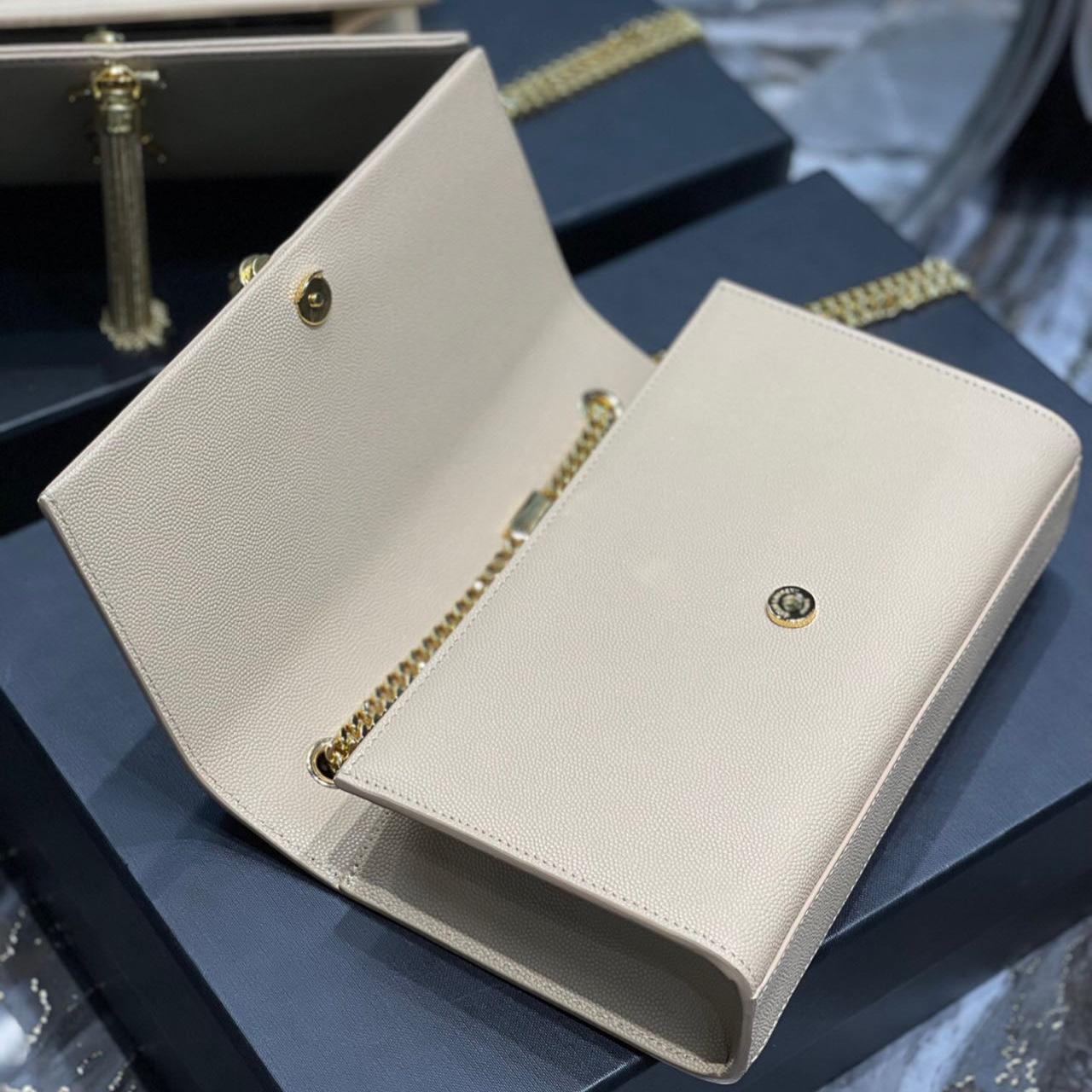 Saint Laurent Kate Chain Wallet WIth Tassel In Grain De Poudre Embossed Leather - FashionPlug