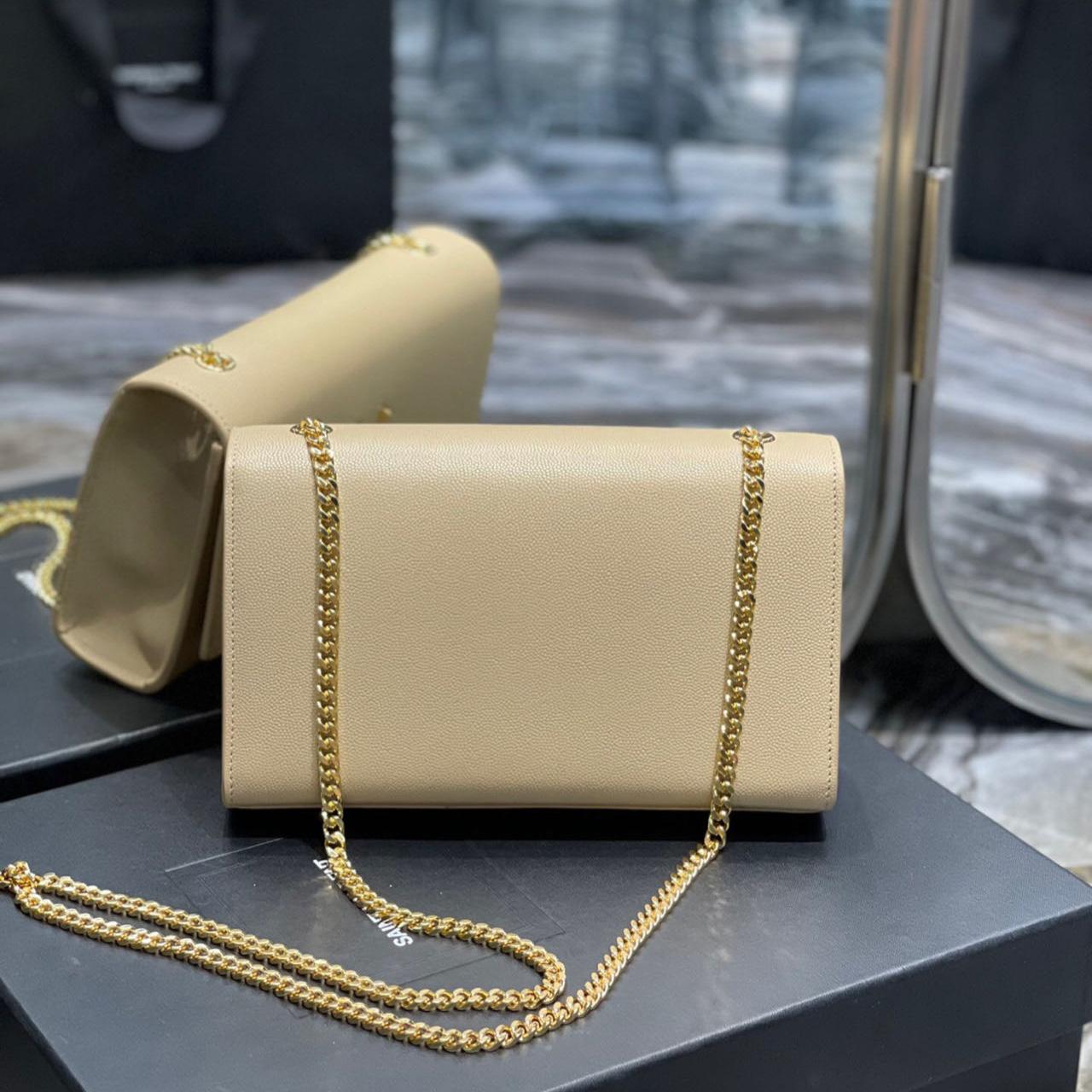 Saint Laurent Kate Chain Wallet WIth Tassel In Grain De Poudre Embossed Leather - FashionPlug