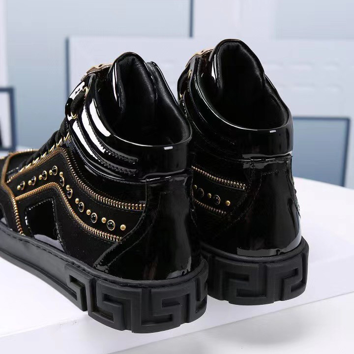 Versace High-top Shoes In Black  (50% Off Sale)   xz701 - FashionPlug
