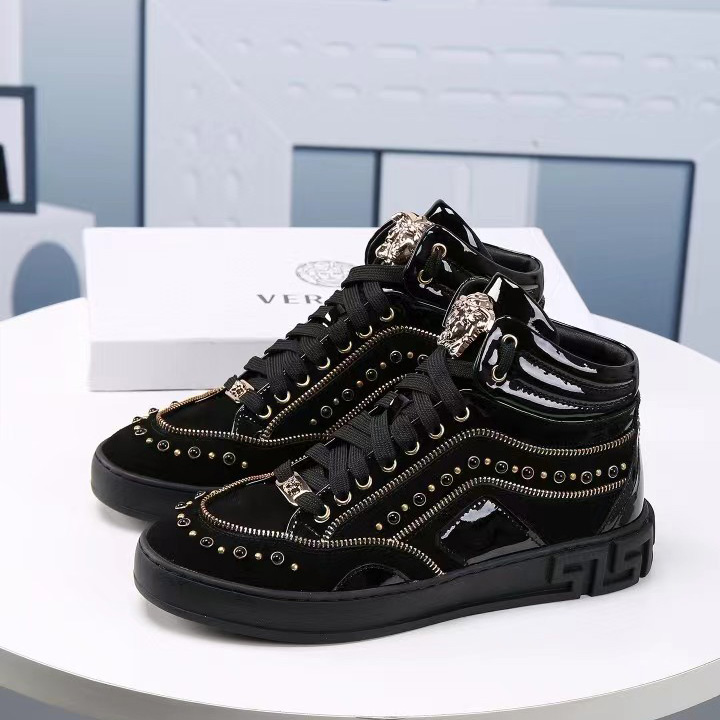 Versace High-top Shoes In Black  (50% Off Sale)   xz701 - FashionPlug