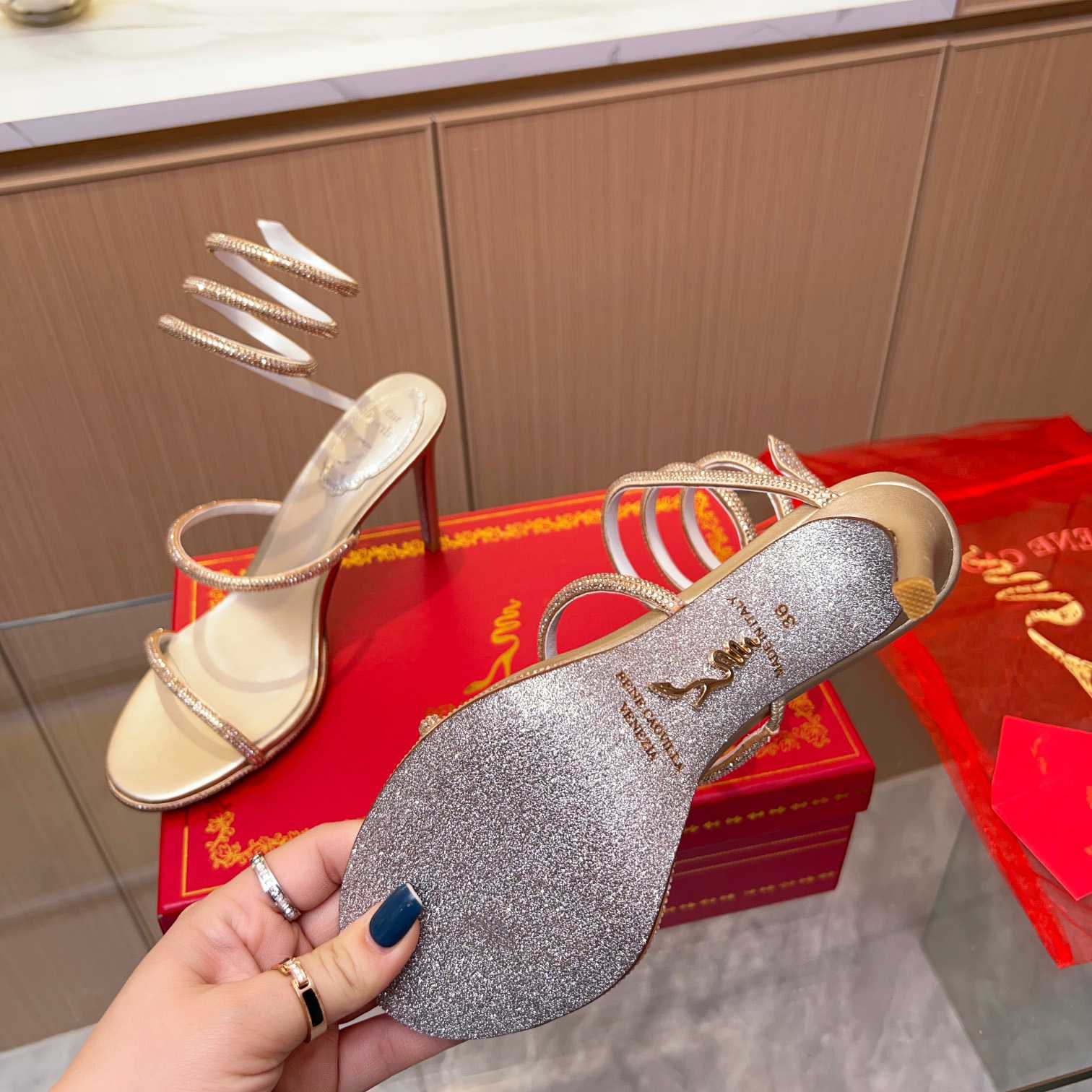 Rene Caovilla Cleo High-heel Sandals - FashionPlug