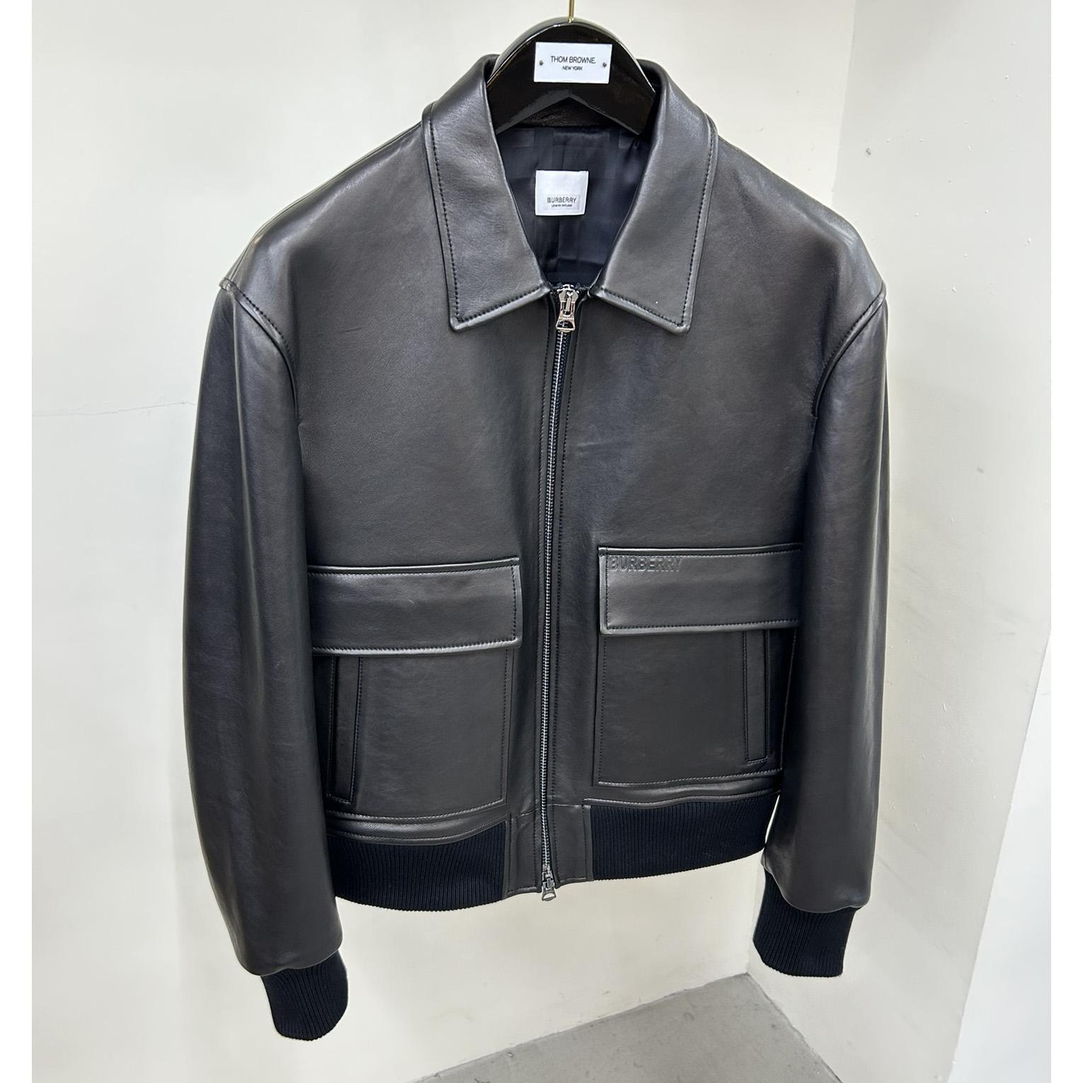 Burberry Leather Jacket   - FashionPlug