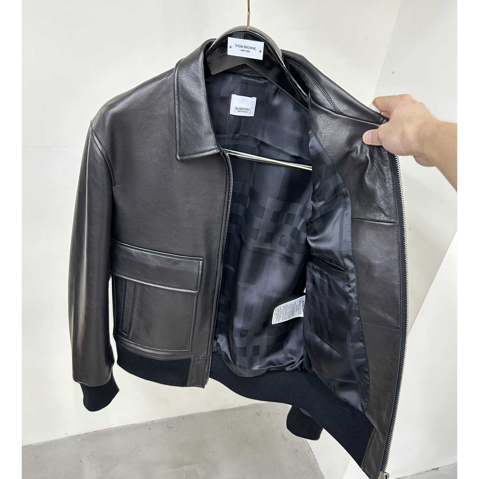 Burberry Leather Jacket   - FashionPlug