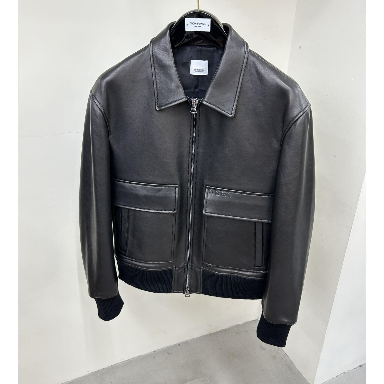 Burberry Leather Jacket   - FashionPlug