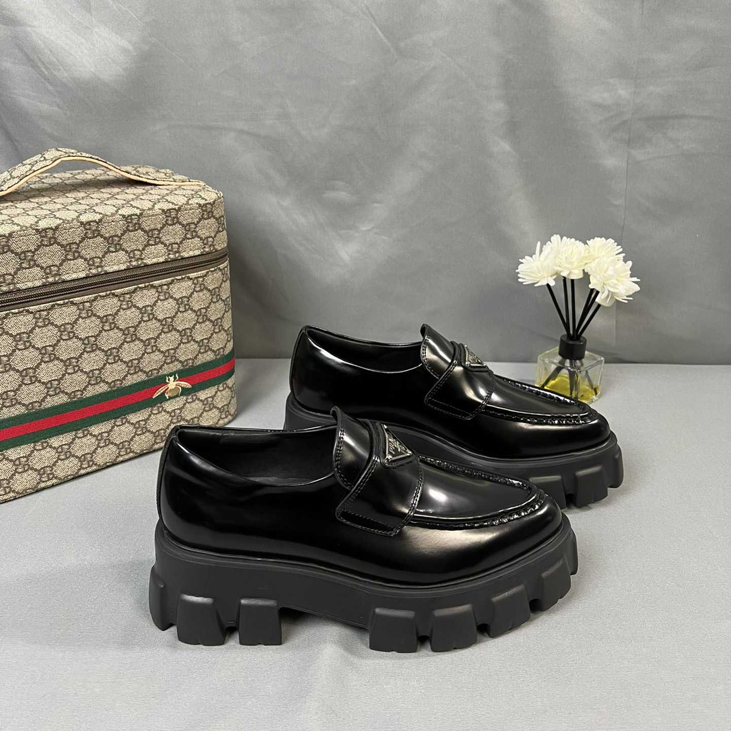 Prada Monolith 55mm Pointy Loafer - FashionPlug