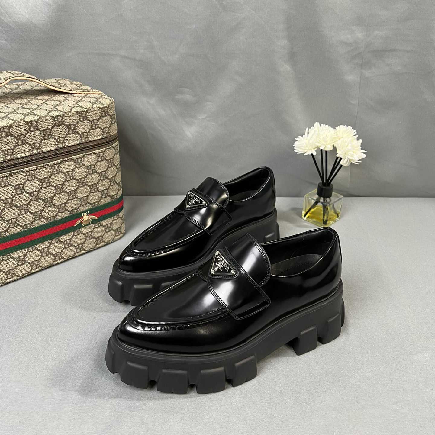 Prada Monolith 55mm Pointy Loafer - FashionPlug