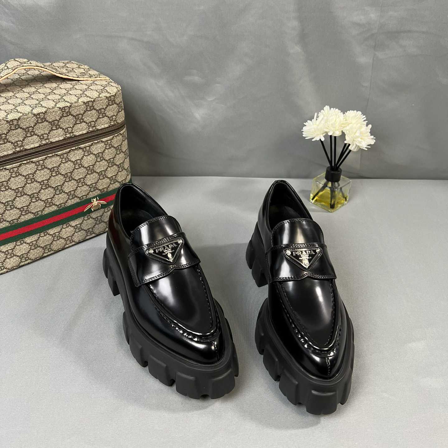 Prada Monolith 55mm Pointy Loafer - FashionPlug
