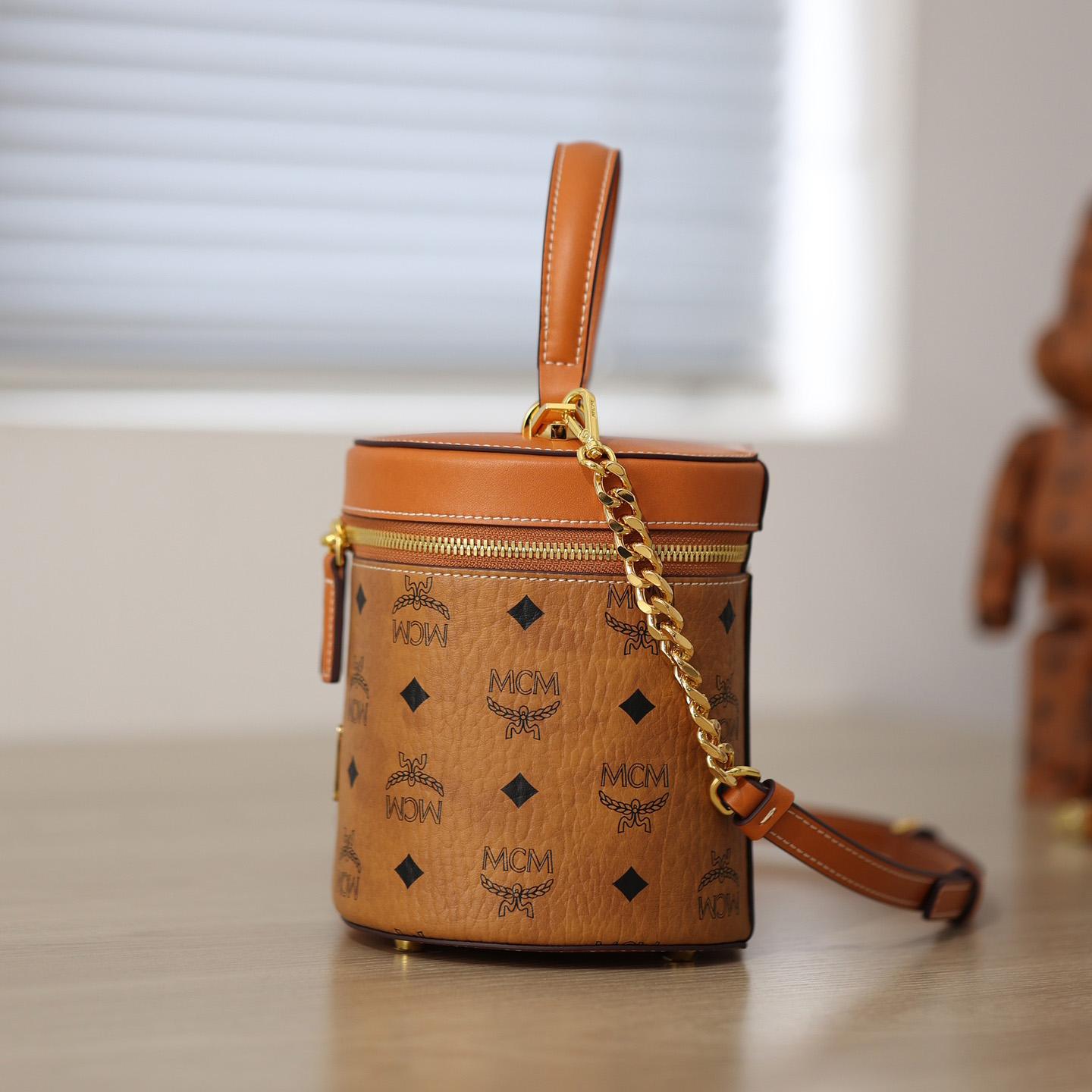 MCM Visetos Bucket Bag (14-16-16cm) - FashionPlug