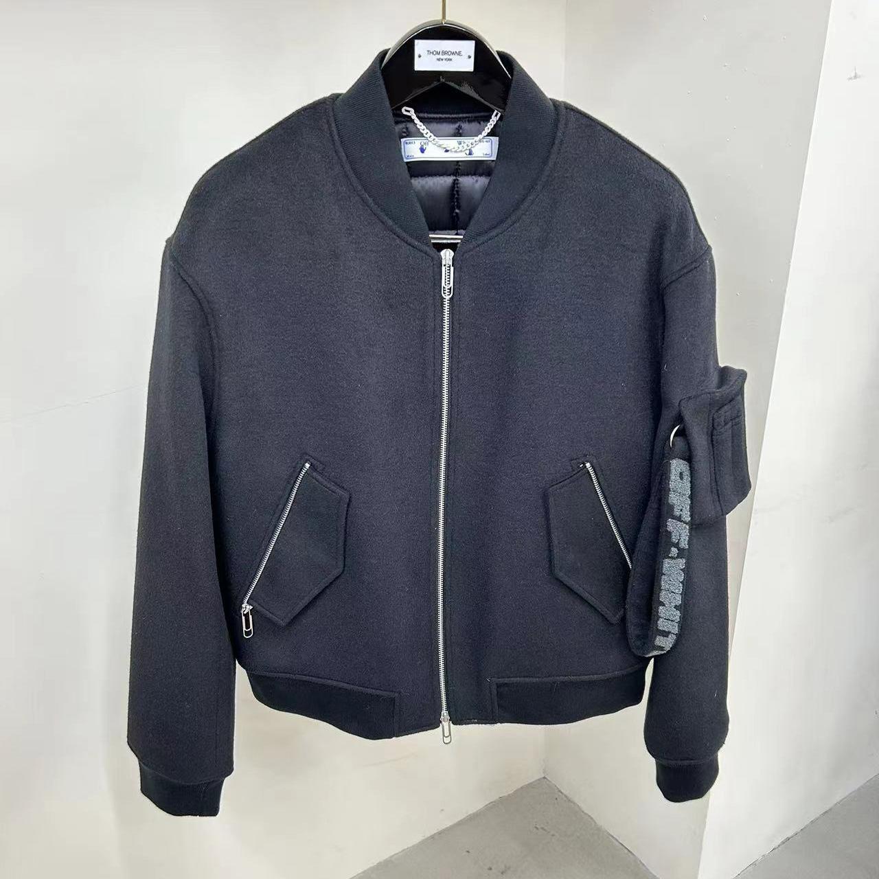 Off-White Slogan-print Bomber Jacket - FashionPlug