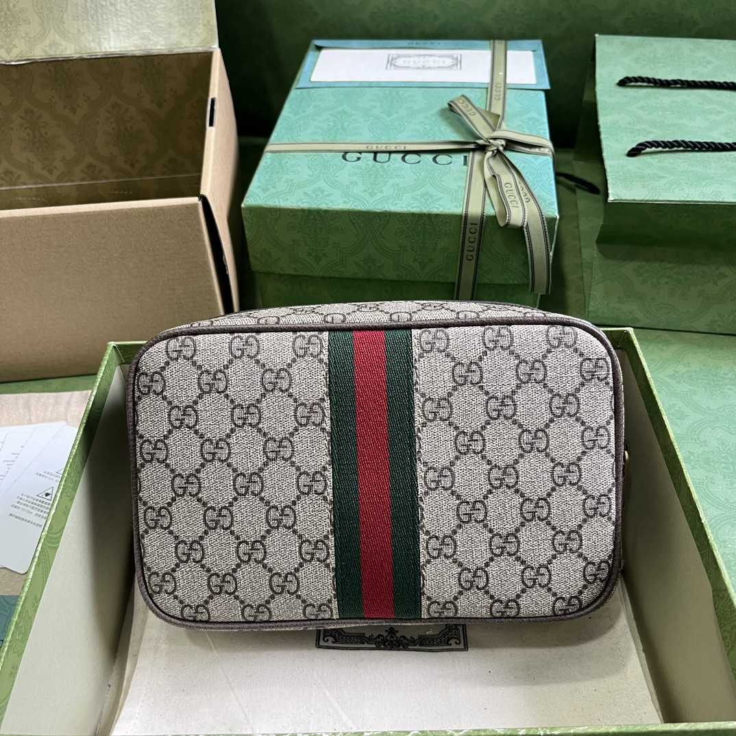 Gucci  Savoy Toiletry Case With Web (14.5x 23.5x 6.5cm) - FashionPlug