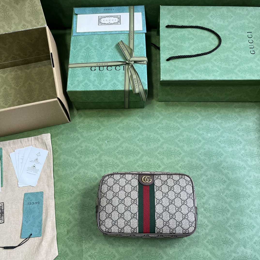 Gucci  Savoy Toiletry Case With Web (14.5x 23.5x 6.5cm) - FashionPlug