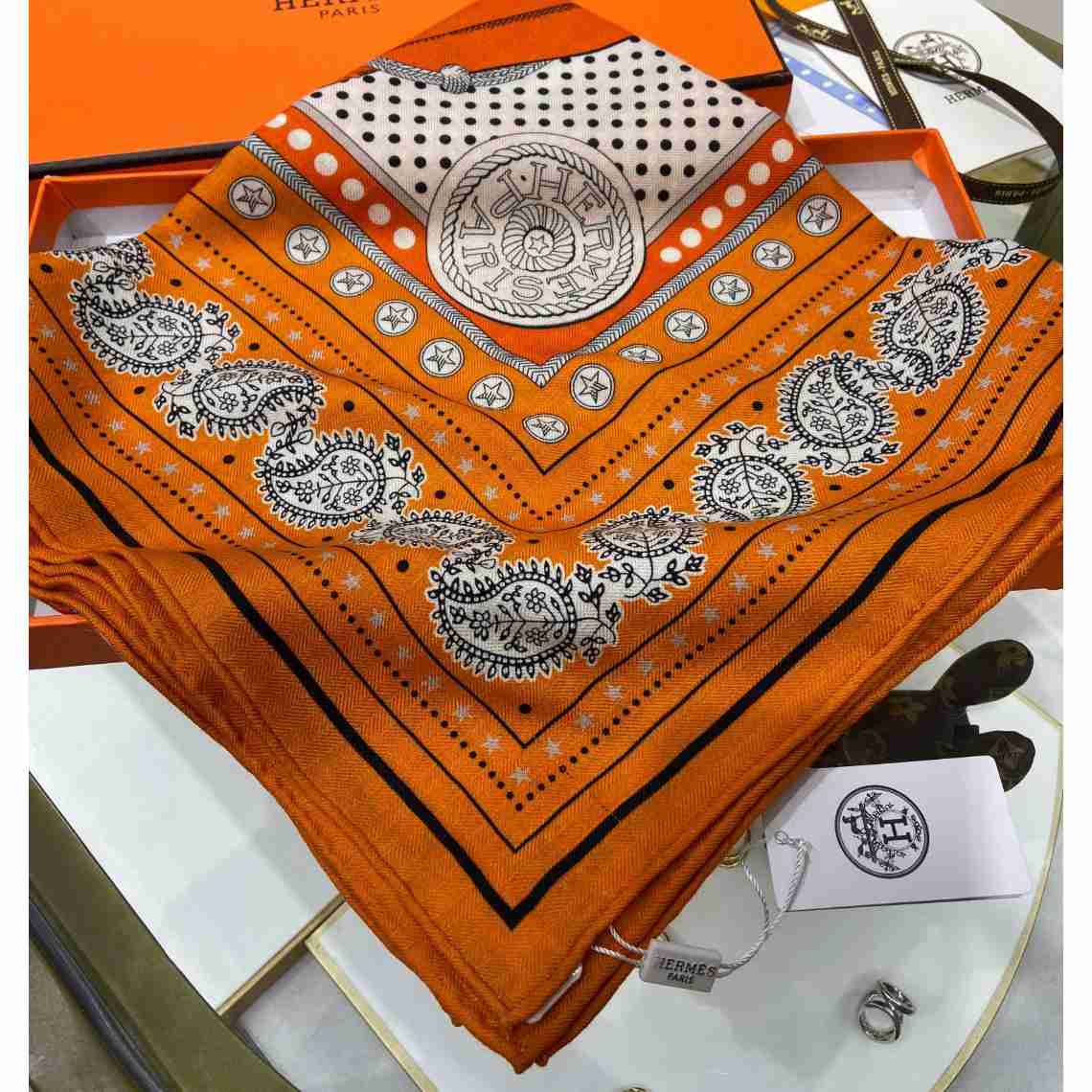 Hermes Zouaves et Dragons Bandana Shawl 140 - FashionPlug