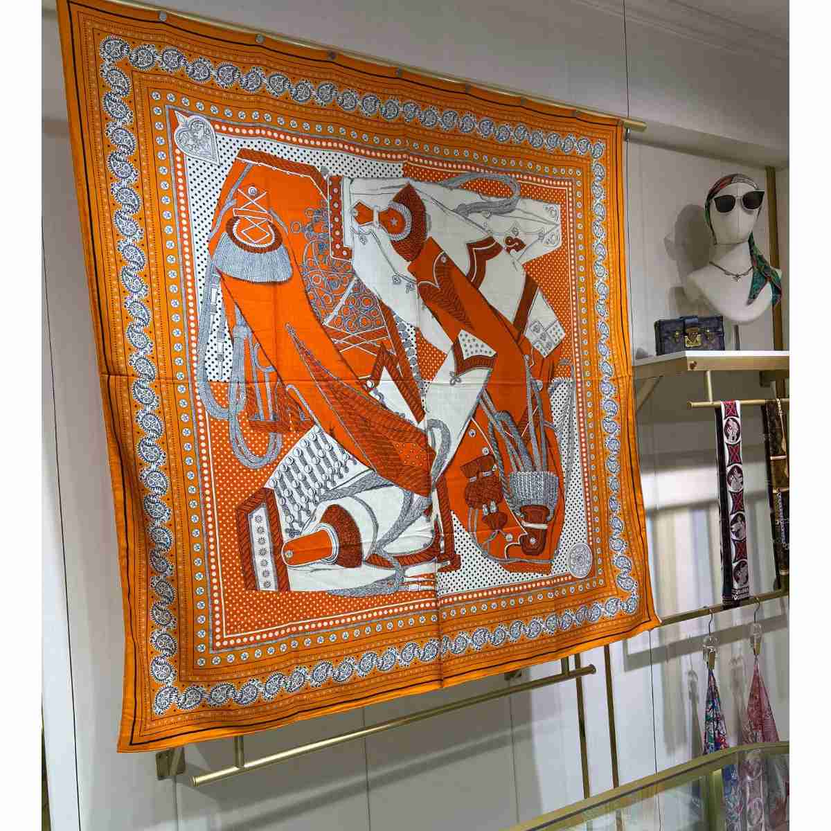 Hermes Zouaves et Dragons Bandana Shawl 140 - FashionPlug