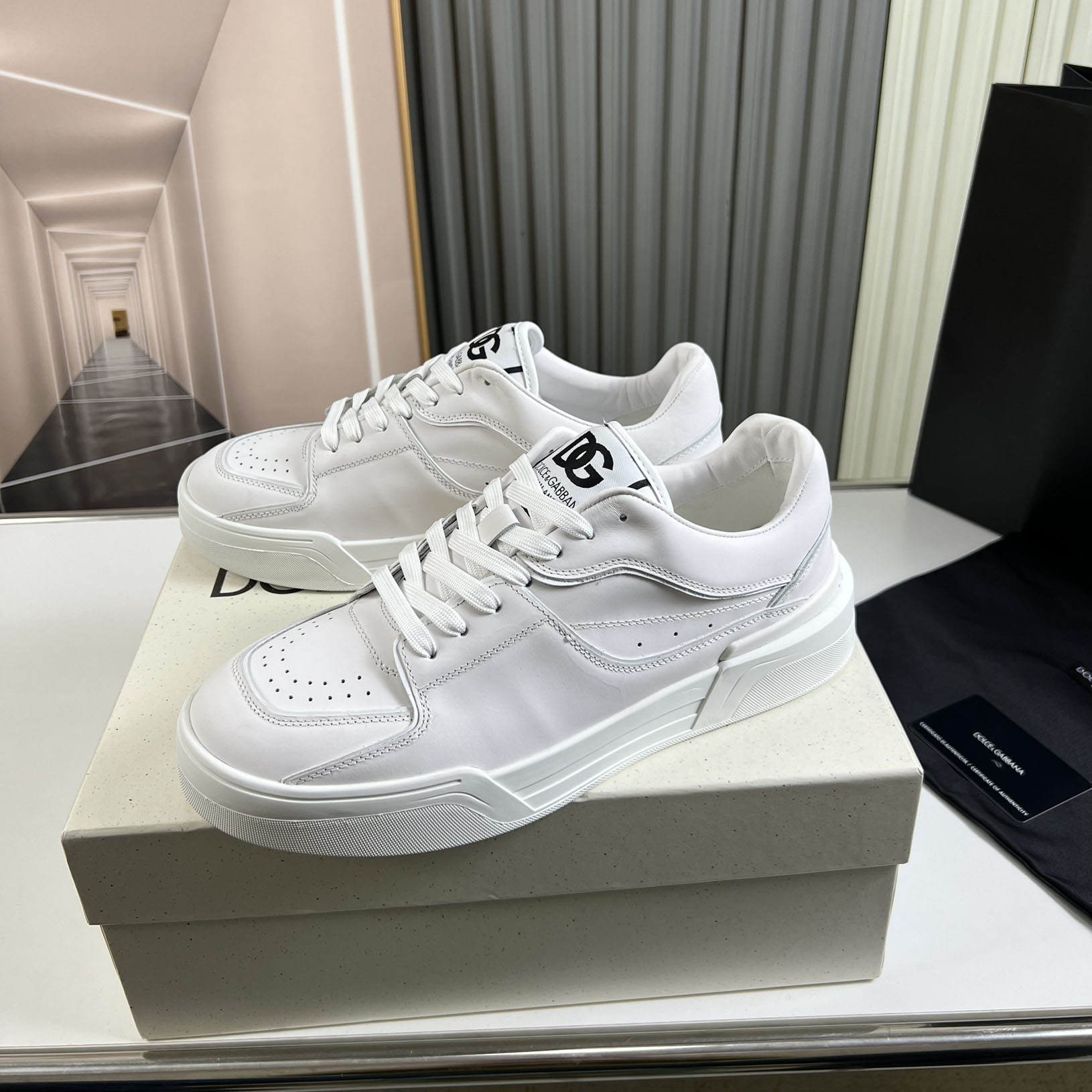 Dolce & Gabbana Calfskin nappa New Roma Sneakers - FashionPlug