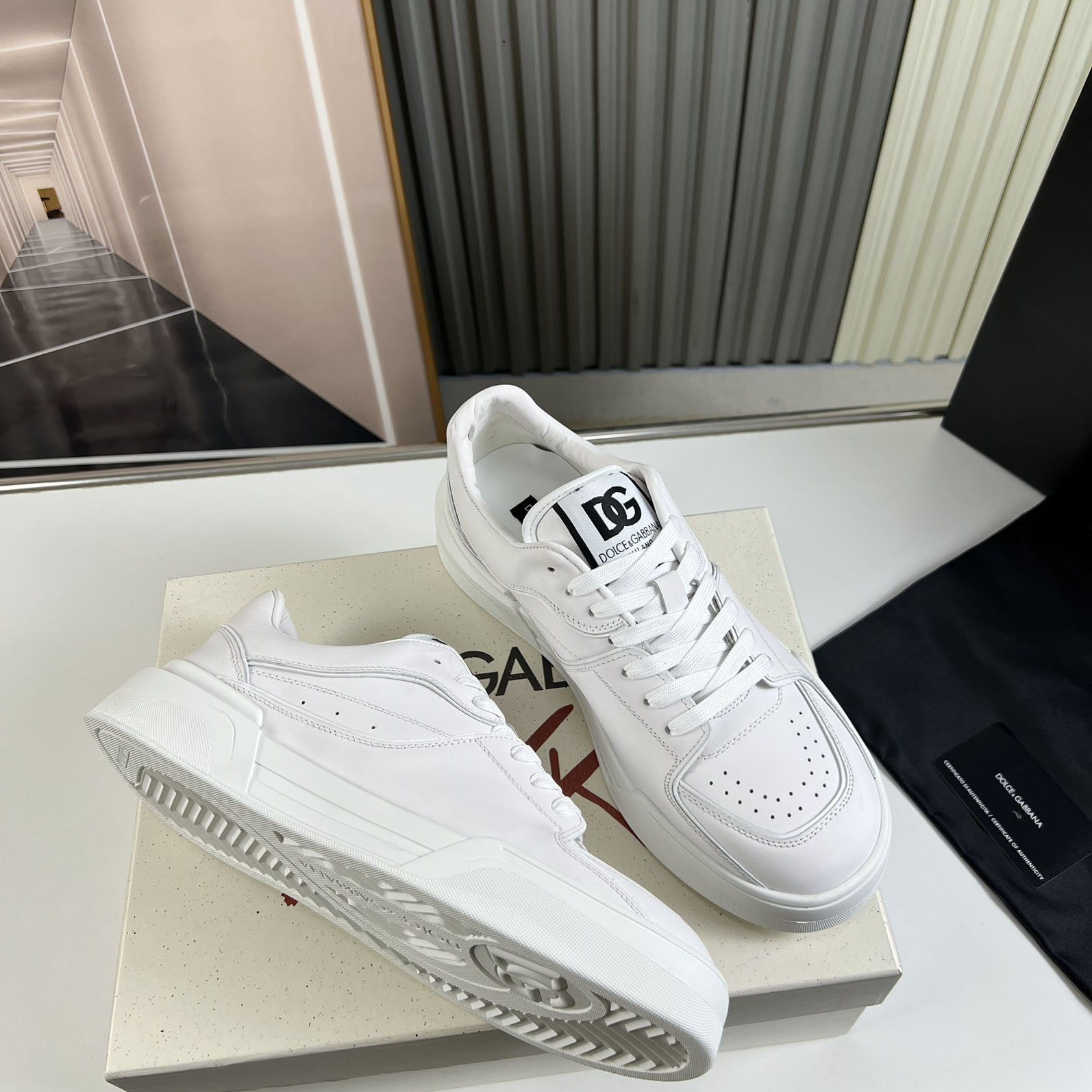Dolce & Gabbana Calfskin nappa New Roma Sneakers - FashionPlug