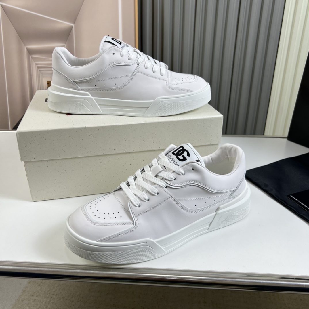 Dolce & Gabbana Calfskin nappa New Roma Sneakers - FashionPlug
