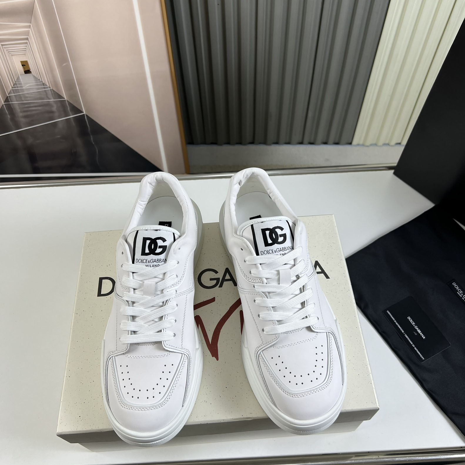 Dolce & Gabbana Calfskin nappa New Roma Sneakers - FashionPlug